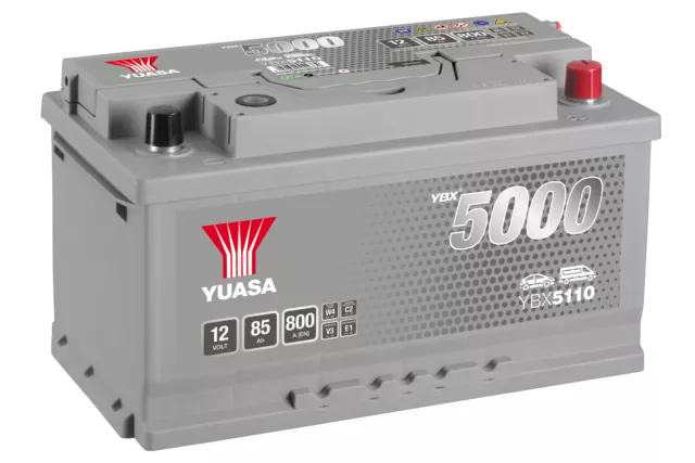 Yuasa YBX5110 - 5110 Silver High Performance SMF Car Battery - 5 Year Warranty