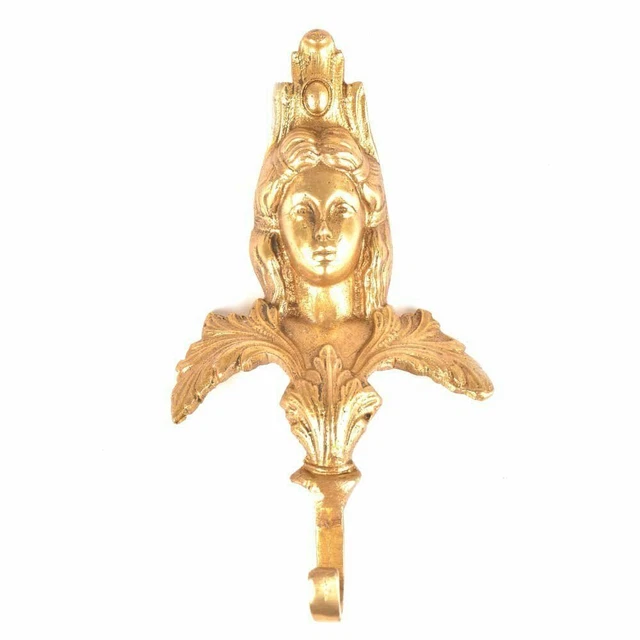 New Door Key Hanger Golden Antique Brass Wall Hooks English Lady Face Hat Rack