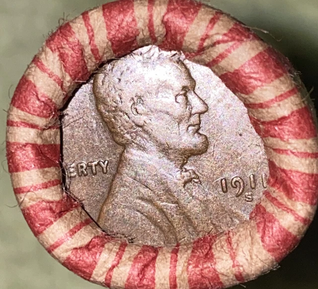 1 US Lincoln Wheat Cent 1C Penny Roll 1911-S/1909 VDB (50 Coins) 40%+ Pre-1940