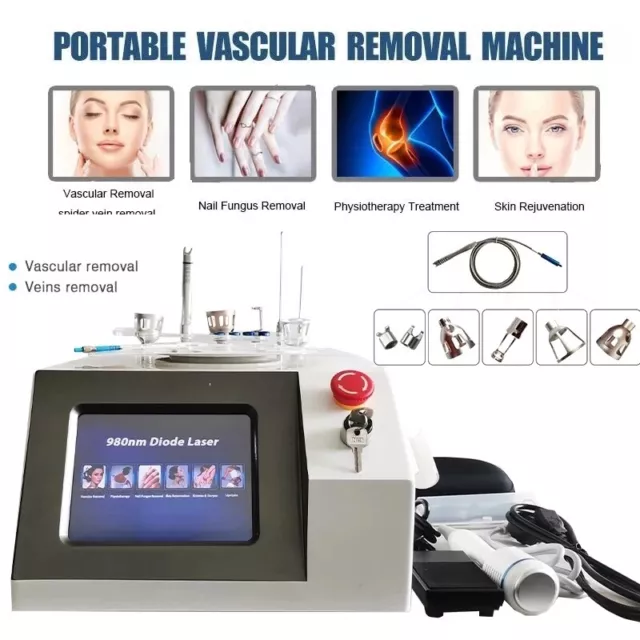 980nm Diode Laser Machine Facial Vascular Spider Vein Red Blood Vessels Removal