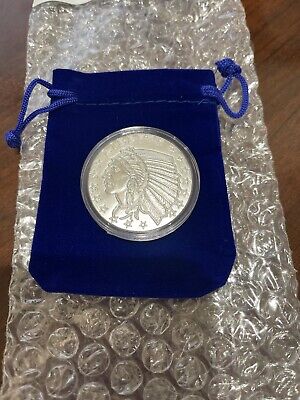 1oz Incuse Indian Silver Round GSM .999 Fine Silver in a Capsule & GIFT POUCH