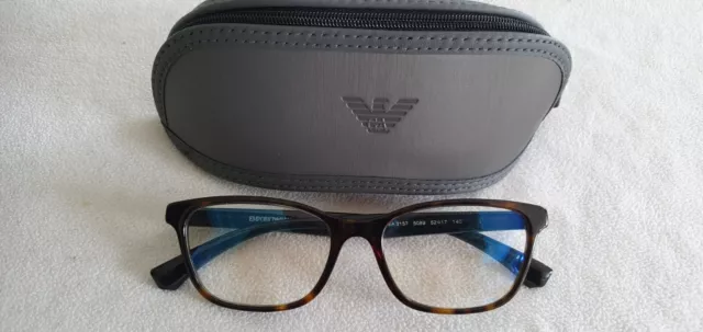 Emporio Armani black / brown cat's eye glasses frames. EA 3157 5089. With case