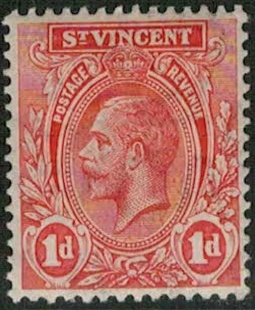 Lot 4264 - Saint Vincent - 1913 1d red King George V MH definitive stamp
