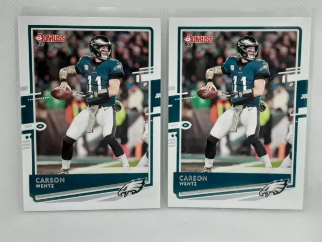 (2x) Carson Wentz 2020 Donruss Football - #205 LOT - Philadelphia Eagles