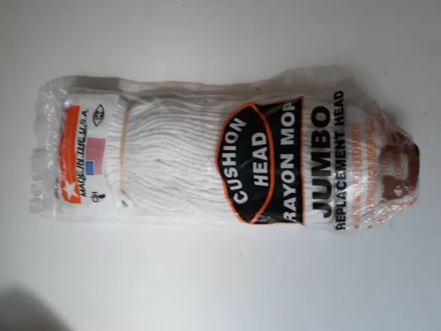 Jumbo  Rayon Cushion Head MOP REPLACEMENT POLY screw on threaded JW Mfg. Co. #14