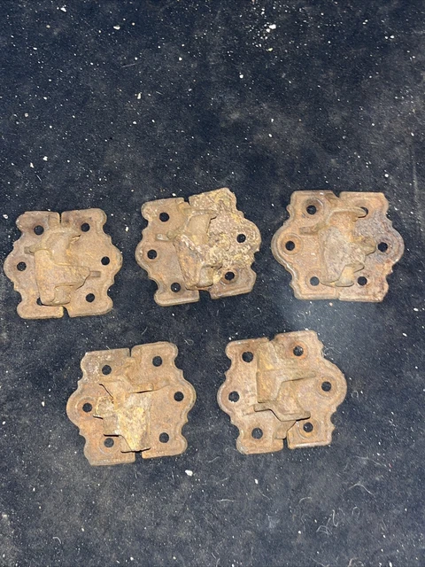 Lot of 5 Antique Victorian Cast Iron Window Shutter Hinges Salvage Set