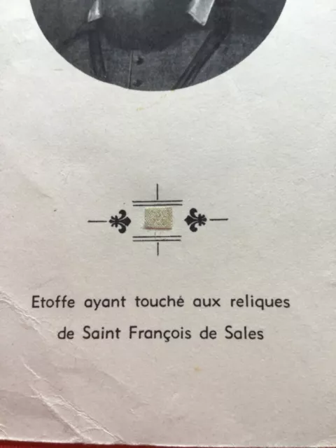 LOT OF 2 ancient relics of St. Francis de Sales + St. Jeanne de Chantal ...