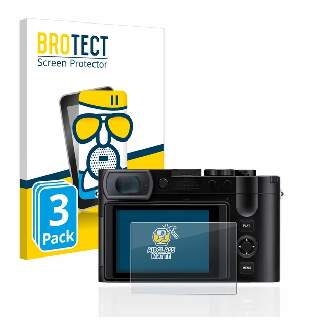 3x BROTECT armored glass film matte for Leica Q3 protection glass film mirrored