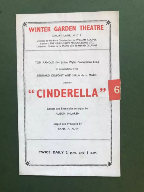1945 Cinderella Theatre Programme Winter Garden Theatre Kathleen Moody