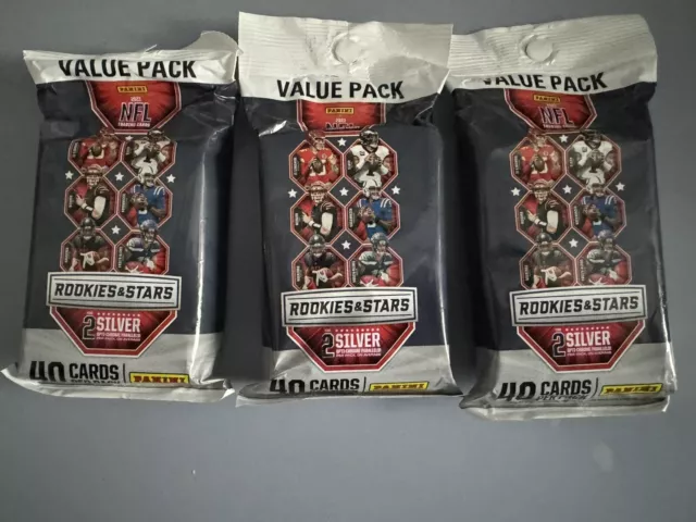 (3) - 2023 Rookies & Stars NFL Football Value Pack 40 Cards - Factory Sealed