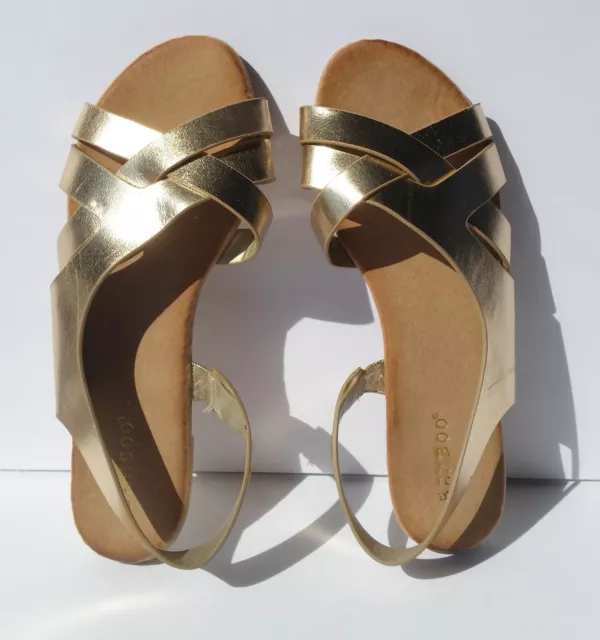 Bamboo Brand ~ Slingback ~ Open Toe ~ Slip On ~ Gold ~ Women's Flat Sandals