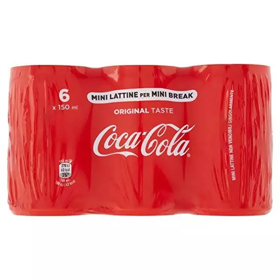 Coke Cola mini Dose Original taste Cola 6x150 ml Italian alkoholfreies Getränk