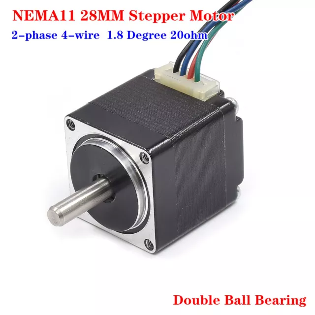 NEMA11 1.8 Deg 2-Phase 4-Wire Mini 28mm Stepper Motor for CNC Robot 3D Printer