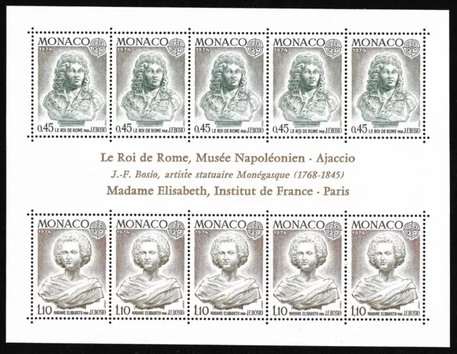 Timbres Monaco Bloc Feuillet 1974 EUROPA N°9 Neuf Sans Charnière Cote 55 €