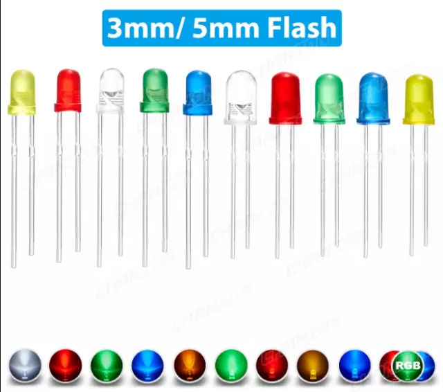 Constant or Flashing 3mm 5mm 10mm Ultra Bright LED