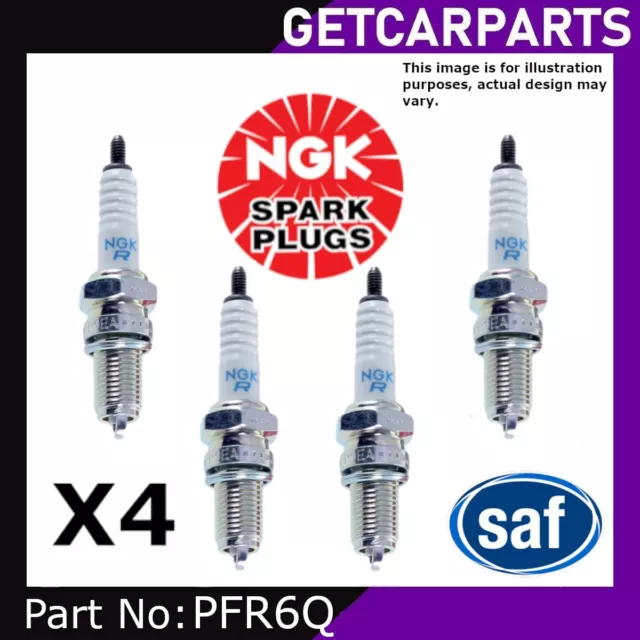 NGK PFR6Q Spark Plug x4 For Skoda Octavia 1998 - 2009 1.8L