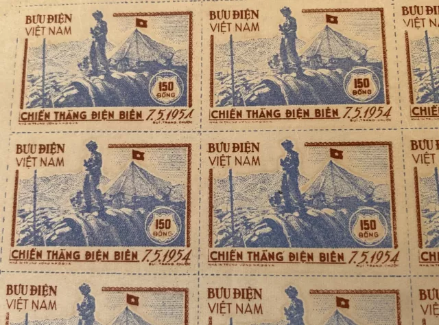 100 timbres north Vietnam Viet Nam nord Dien Bien Phu avec variété 1951