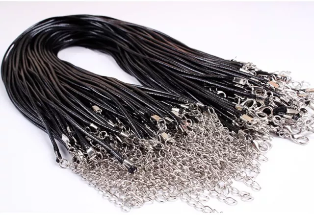 Leather Necklace Wax Rope Beading Cord Chain String Jewelry Making us