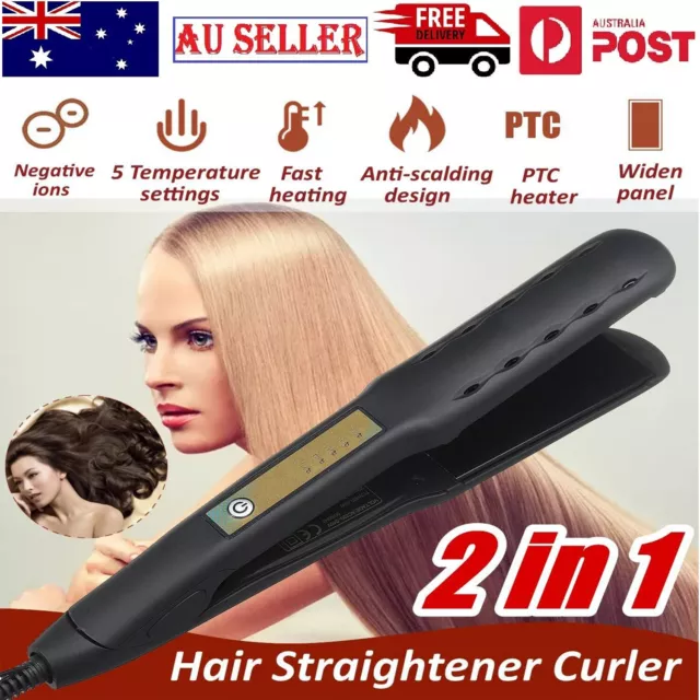 2in1 Hair Straightener Curler Dry Ceramic Curling Iron Ultra Smooth Hair Tool Au