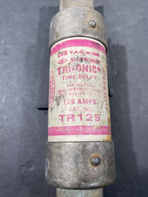 Gould Shawmut TR125, 125 Amp TRI-ONIC Time Delay Fuse, Class K5, 250 Volt Tested