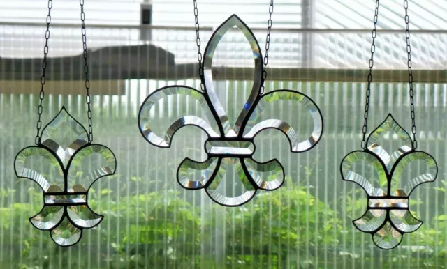 Bleiverglasung Bleiglas Fensterbild Suncatcher Set- Facetten- Lilie in Tiffany 2