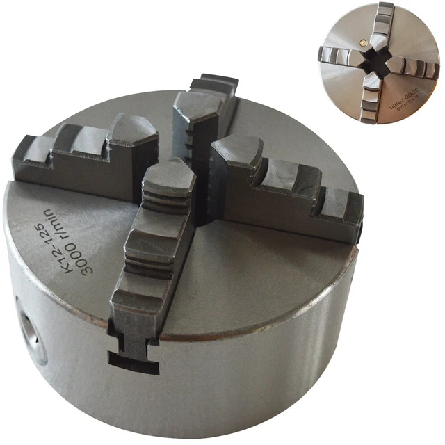 4.92" 4 Jaw Chuck K12-125 Accessories for WM210V Models Lathe Series Products