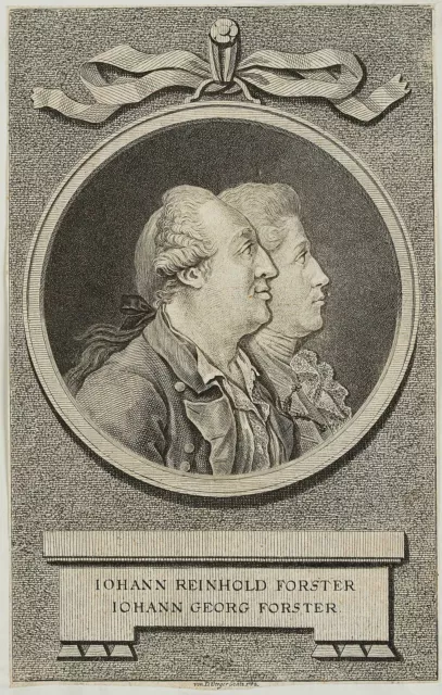 D. BERGER (1744-1824), Doppelporträt Forster, Naturforscher und Entdecker,  1792 3