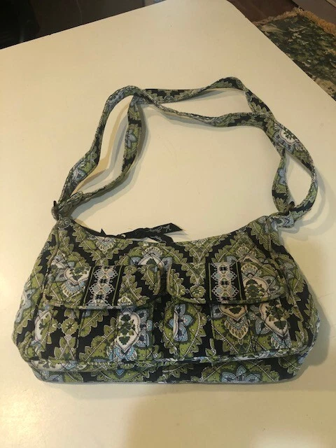 VERA BRADLEY CAMBRIDGE LIBBY CROSSBODY SHOULDER BAG GREEN Retired Pattern EUC