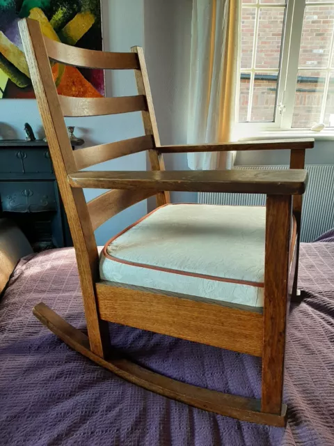 Liberty Syle Arts & Crafts Movement oak rocking chair