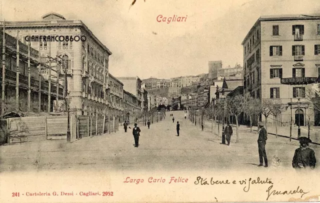 Cartolina Sardegna Cagliari Largo Carlo Felice Viaggiata