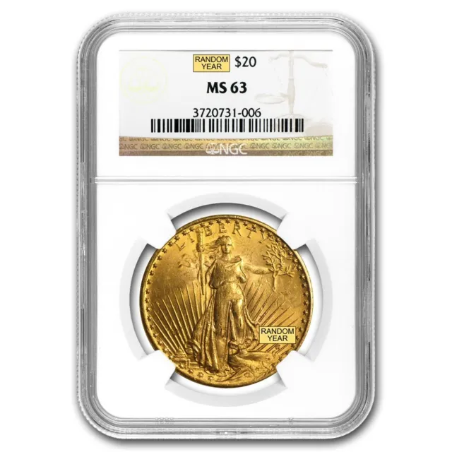 $20 Saint-Gaudens Gold Double Eagle MS-63 NGC (Random)