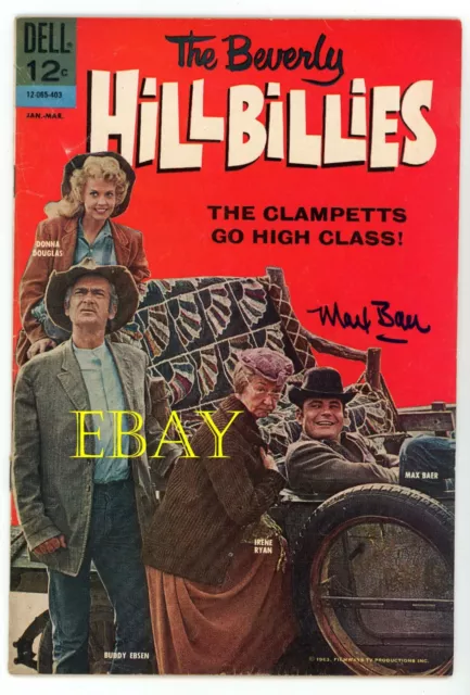 "The Beverly Hillbillies" Dell 1964 TV comic book signed Max Baer Jethro classic