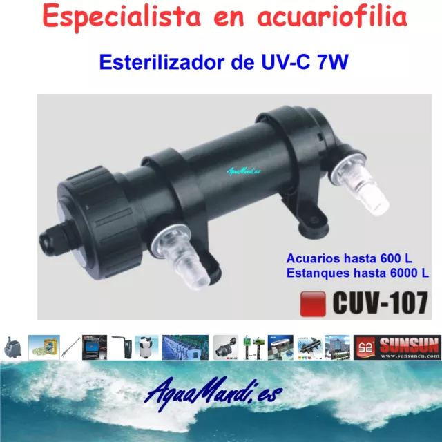 filtro UVC SUNSUN CUV 107 lampara acuario tortuguera esterilizador germicida luz