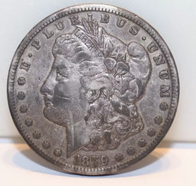 1879 CC US Morgan Silver Dollar $1 XF Details (Cleaned,Retoned)