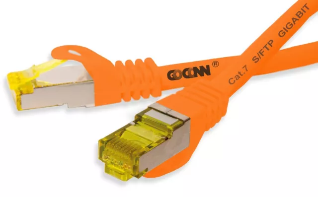 10x GoConn Patchkabel mit Cat7 Rohkabel 5m orange S/FTP PiMF 500MHz 2xgeschirmt
