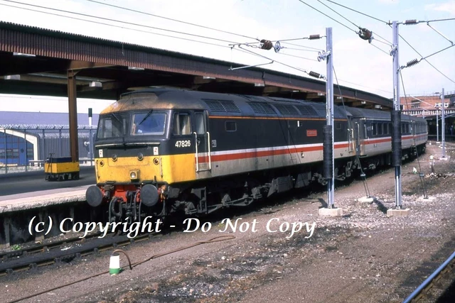 ORIGINAL 35MM DIESEL RAILWAY SLIDE CLASS 47 47826 YORK 23-08-89 £3.00 ...