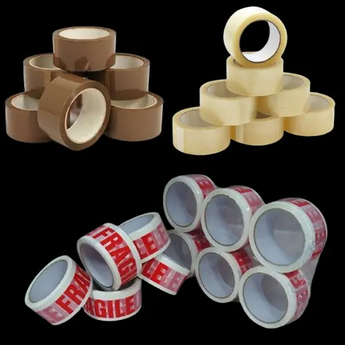 Clear Brown Fragile Parcel Tape Strong Packing Carton Sealing Tape 48mm x 66m