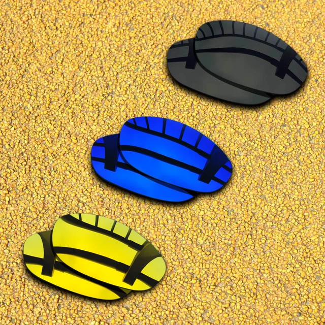 3 Pairs Lenses Replacement for-Oakley Monster Dog - Black&24K Gold&Violet Blue