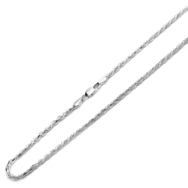 MEN'S 3MM 925 Sterling Silver Rope Chain Necklace made in italy gift ...
