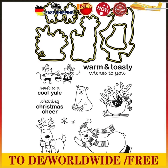 Christmas Metal Cutting Die Stencils Clear Seal Stamp Set for DIY Scrapbooking