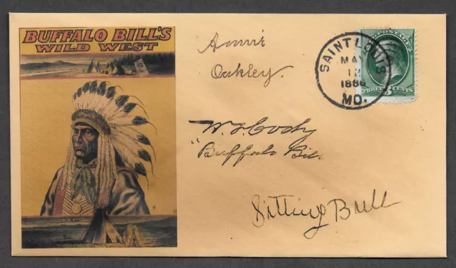 Buffalo Bill collector envelope w original period stamp 125 years old *OP1093