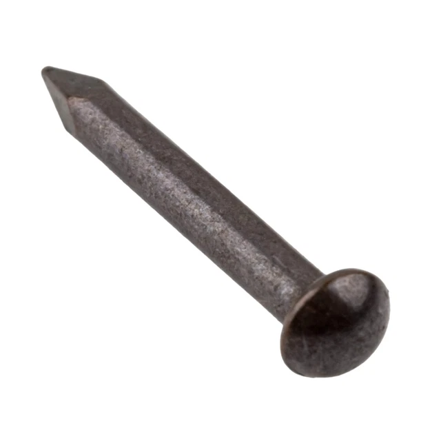 Round Aged Brass Escutcheon Pins - 1/2" 100pcs | Furniture Nails