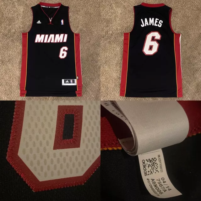 Official Mens S Stitched Adidas #6 LeBron James 2013-14 Miami Heat NBA Jersey