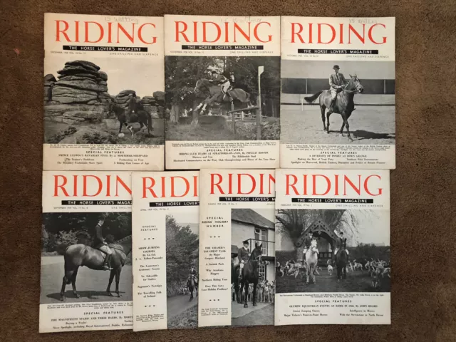 7 x RIDING The Horselovers Magazine 1959 Feb Mar Apr Sept Oct Nov Dec