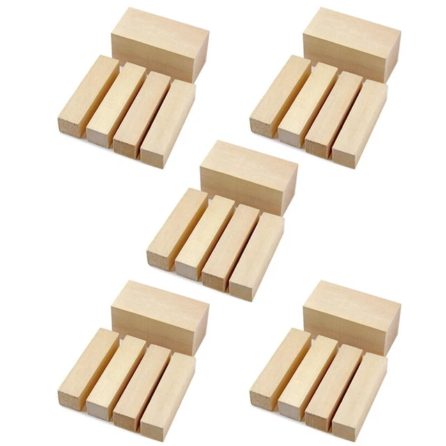25 pezzi blocchi di legno intagliato, blocchi di legno intagliato, blocchi da intaglio legno di tiglio, UnP1Z6