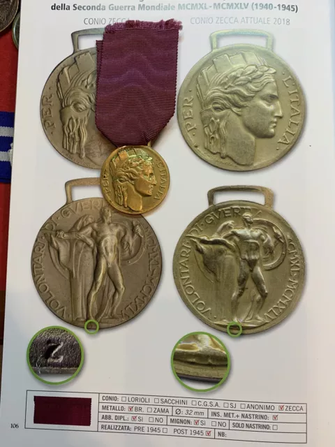 medaglia per i volontari di guerra 1940 - 1945