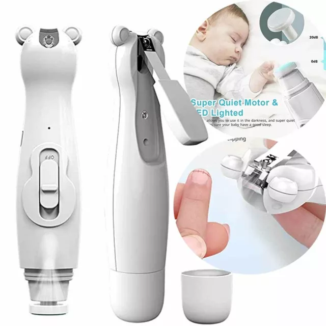 Electric Baby Nail File Kit Clippers Trimmer Toddler Toes Trim Nails Polish Care