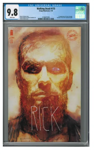 Walking Dead #175 (2018) Rick Portrait Variant Cover CGC 9.8 White Pages GG472