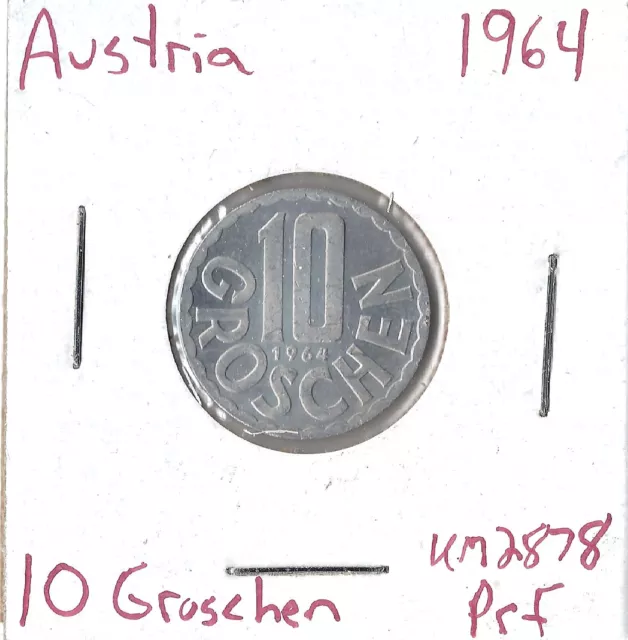 Coin Austria 10 Groschen 1964 KM2878, proof, combined shipping