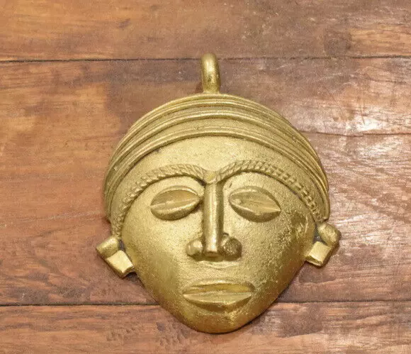 Pendant African Brass Baule Mask Pendant